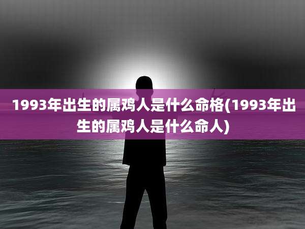 1993年出生的属鸡人是什么命格(1993年出生的属鸡人是什么命人)