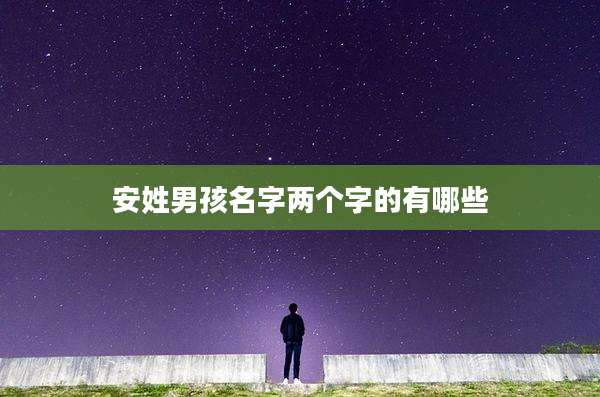 安姓男孩名字两个字的有哪些