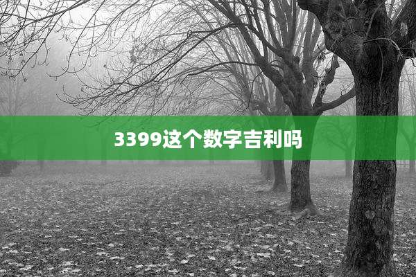 3399这个数字吉利吗