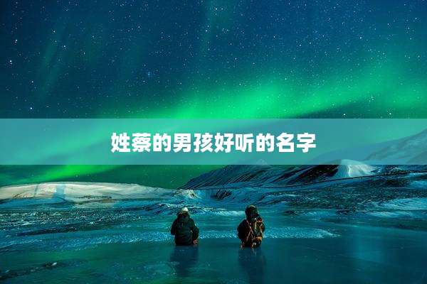 姓蔡的男孩好听的名字