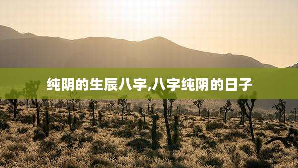 纯阴的生辰八字,八字纯阴的日子