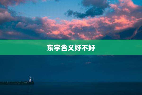 东字含义好不好
