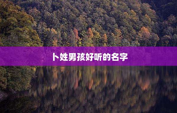 卜姓男孩好听的名字