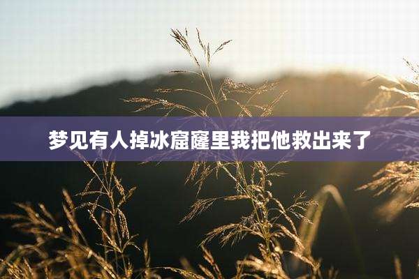 梦见有人掉冰窟窿里我把他救出来了