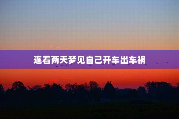 连着两天梦见自己开车出车祸
