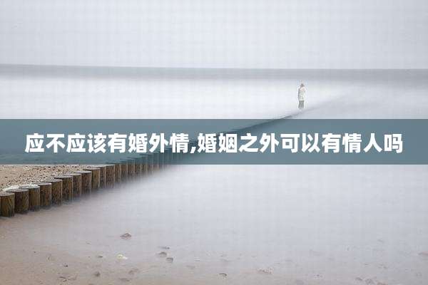 应不应该有婚外情,婚姻之外可以有情人吗