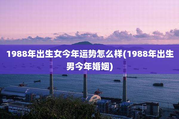 1988年出生女今年运势怎么样(1988年出生男今年婚姻)