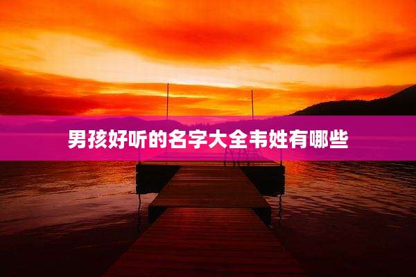 男孩好听的名字大全韦姓有哪些
