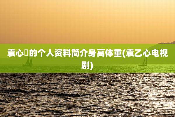 袁心玥的个人资料简介身高体重(袁乙心电视剧)