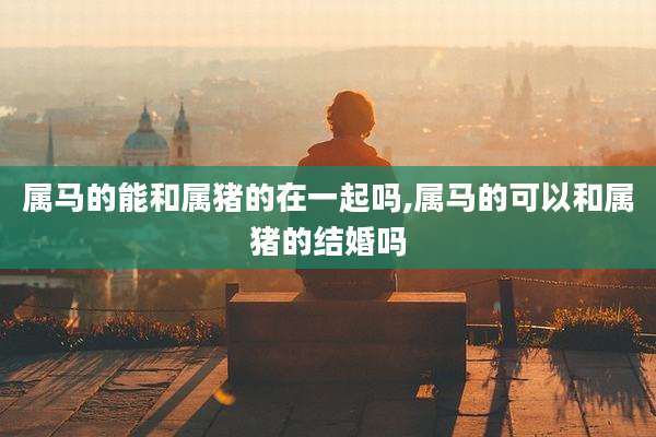 属马的能和属猪的在一起吗,属马的可以和属猪的结婚吗