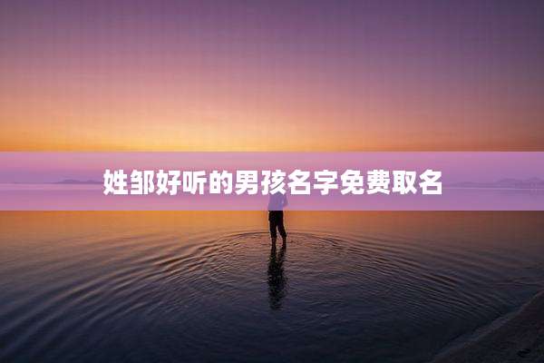 姓邹好听的男孩名字免费取名