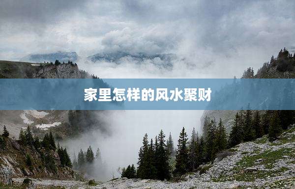 家里怎样的风水聚财