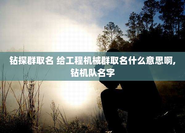 钻探群取名 给工程机械群取名什么意思啊,钻机队名字