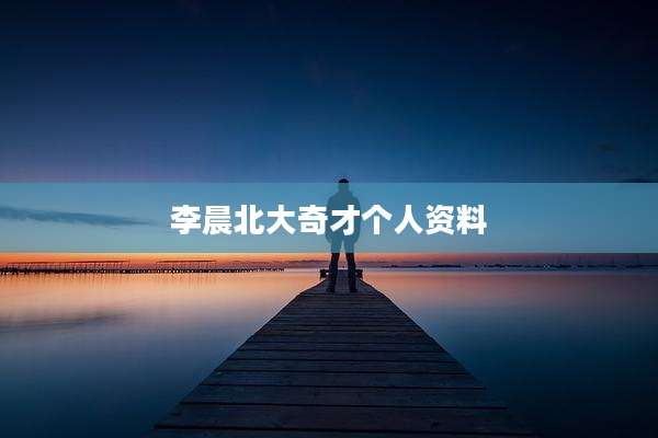 李晨北大奇才个人资料