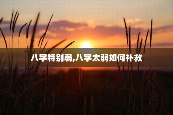 八字特别弱,八字太弱如何补救