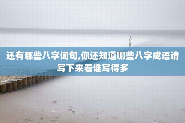 还有哪些八字词句,你还知道哪些八字成语请写下来看谁写得多