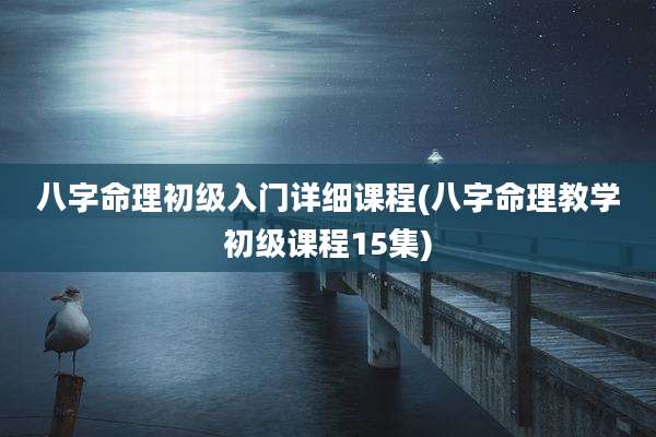 八字命理初级入门详细课程(八字命理教学初级课程15集)