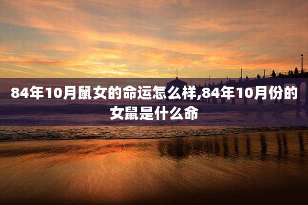84年10月鼠女的命运怎么样,84年10月份的女鼠是什么命