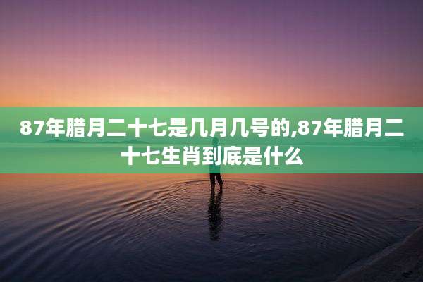 87年腊月二十七是几月几号的,87年腊月二十七生肖到底是什么
