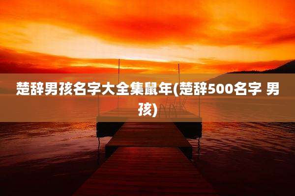 楚辞男孩名字大全集鼠年(楚辞500名字 男孩)