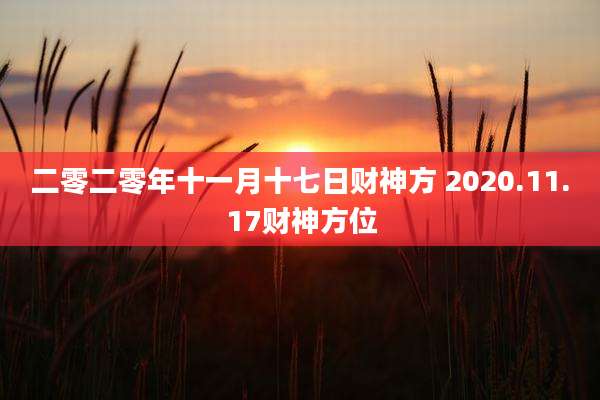 二零二零年十一月十七日财神方 2020.11.17财神方位
