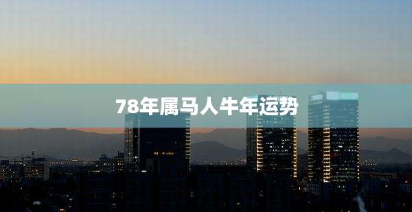 78年属马人牛年运势