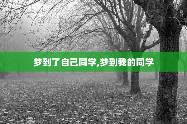 梦到了自己同学,梦到我的同学