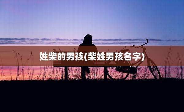 姓柴的男孩(柴姓男孩名字)