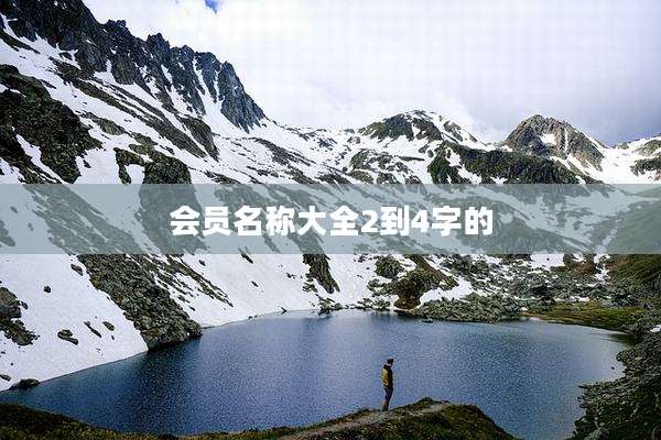 会员名称大全2到4字的