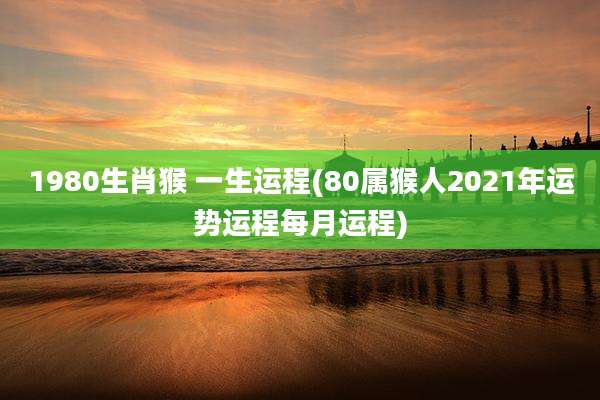 1980生肖猴 一生运程(80属猴人2021年运势运程每月运程)