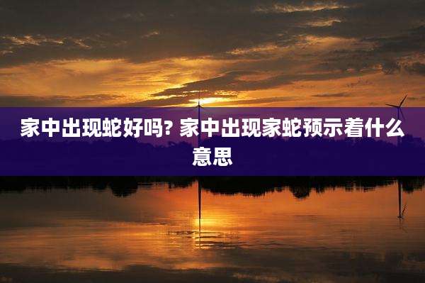 家中出现蛇好吗? 家中出现家蛇预示着什么意思