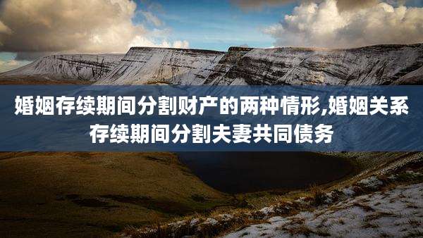 婚姻存续期间分割财产的两种情形,婚姻关系存续期间分割夫妻共同债务
