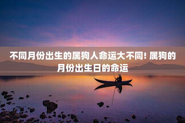 不同月份出生的属狗人命运大不同! 属狗的月份出生日的命运