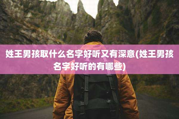 姓王男孩取什么名字好听又有深意(姓王男孩名字好听的有哪些)