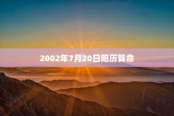2002年7月20日阳历算命