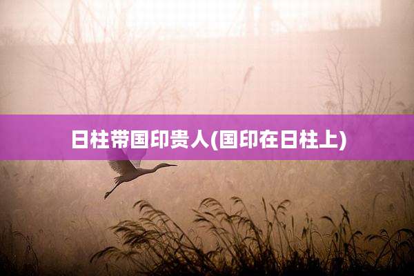 日柱带国印贵人(国印在日柱上)