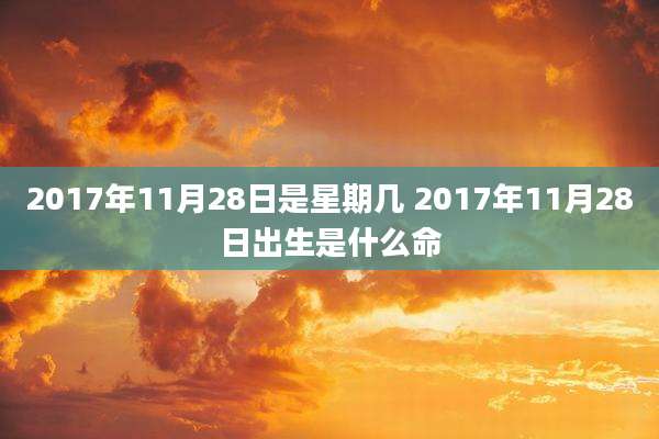 2017年11月28日是星期几 2017年11月28日出生是什么命