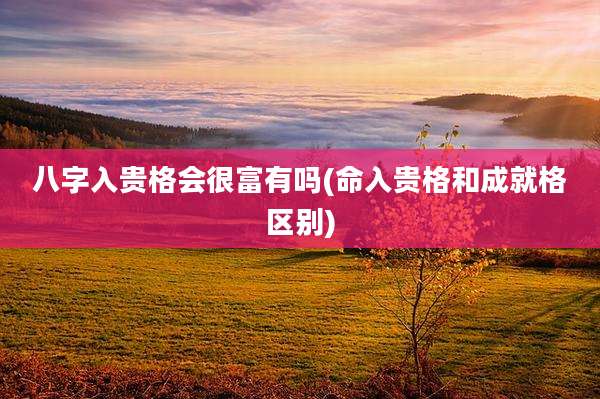 八字入贵格会很富有吗(命入贵格和成就格区别)