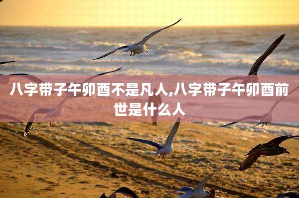 八字带子午卯酉不是凡人,八字带子午卯酉前世是什么人