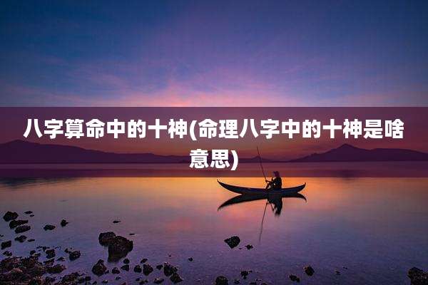 八字算命中的十神(命理八字中的十神是啥意思)
