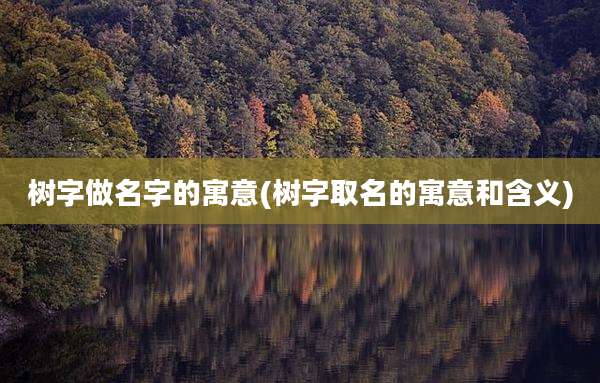 树字做名字的寓意(树字取名的寓意和含义)