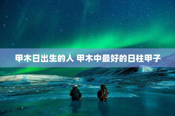 甲木日出生的人 甲木中最好的日柱甲子