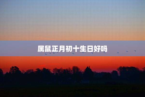 属鼠正月初十生日好吗