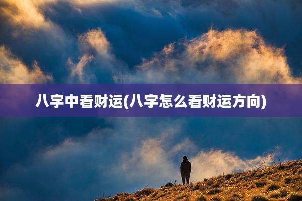 八字中看财运(八字怎么看财运方向)