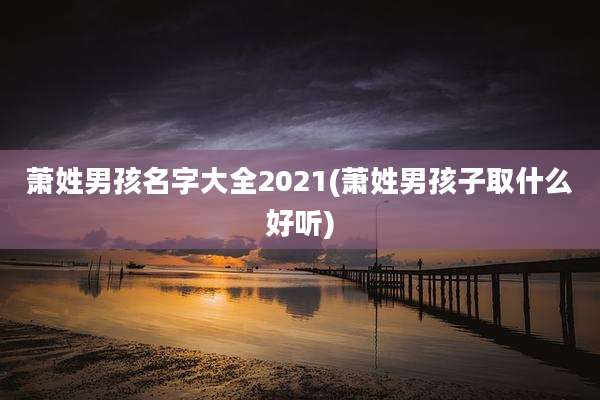 萧姓男孩名字大全2021(萧姓男孩子取什么好听)