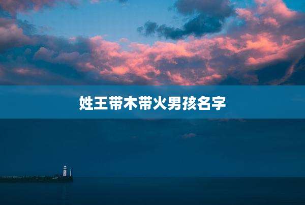 姓王带木带火男孩名字
