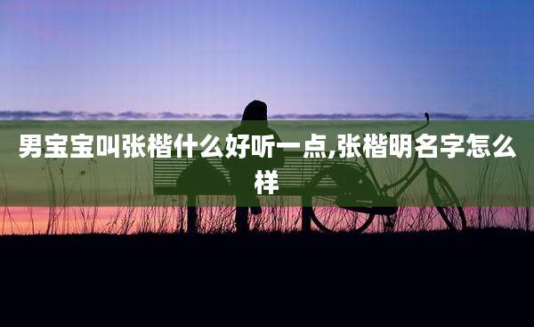 男宝宝叫张楷什么好听一点,张楷明名字怎么样