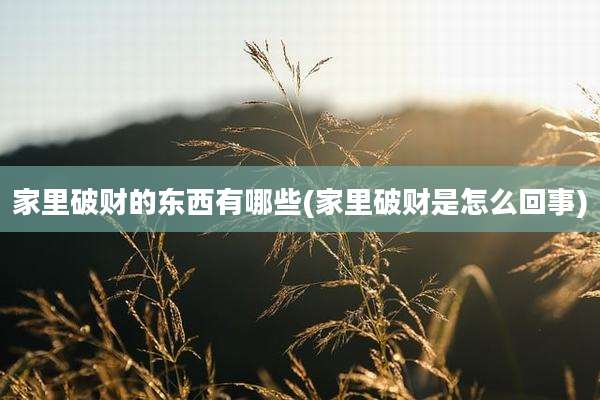 家里破财的东西有哪些(家里破财是怎么回事)