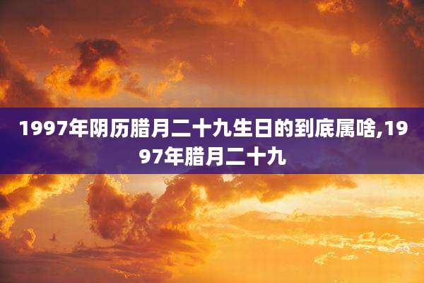 1997年阴历腊月二十九生日的到底属啥,1997年腊月二十九
