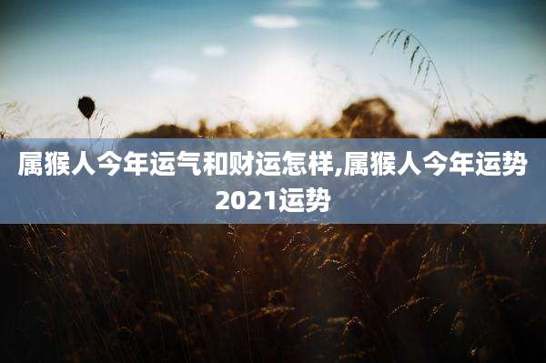 属猴人今年运气和财运怎样,属猴人今年运势2021运势